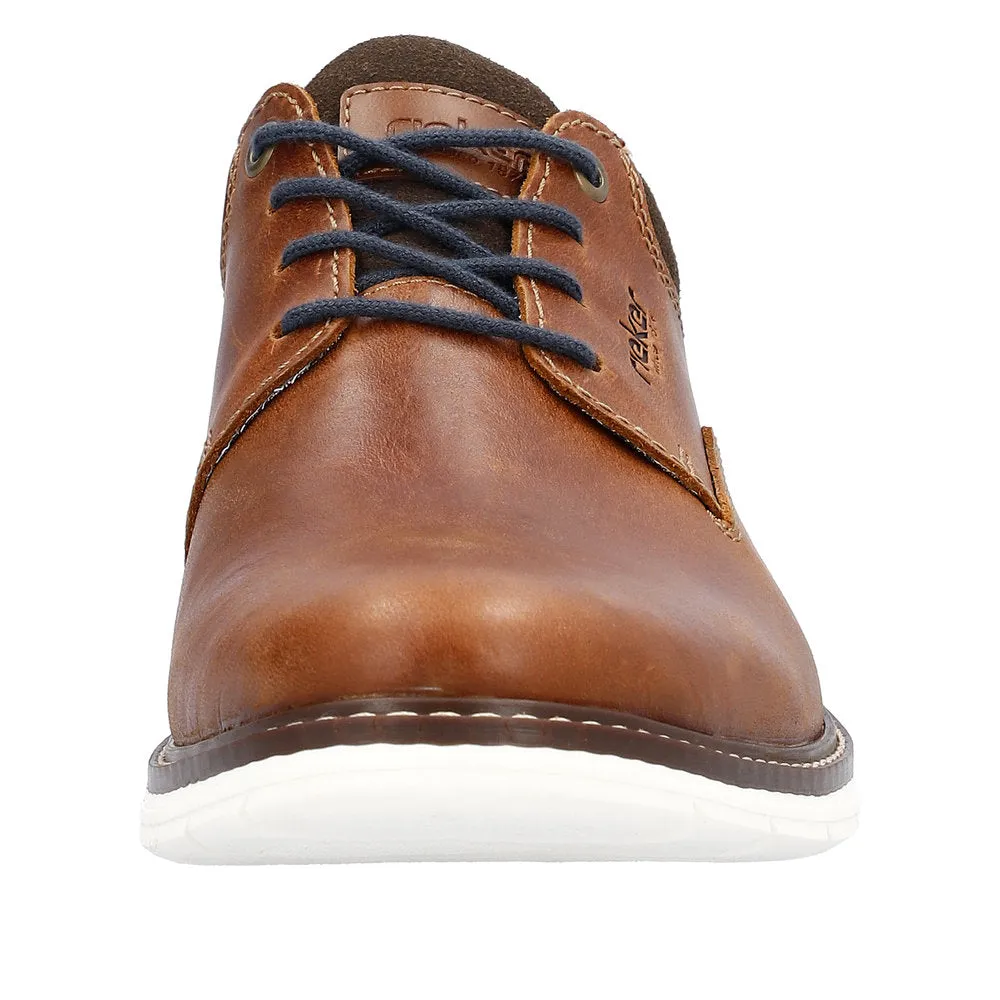 Rieker Mens Laced Leather Brogue Tan 14405-24