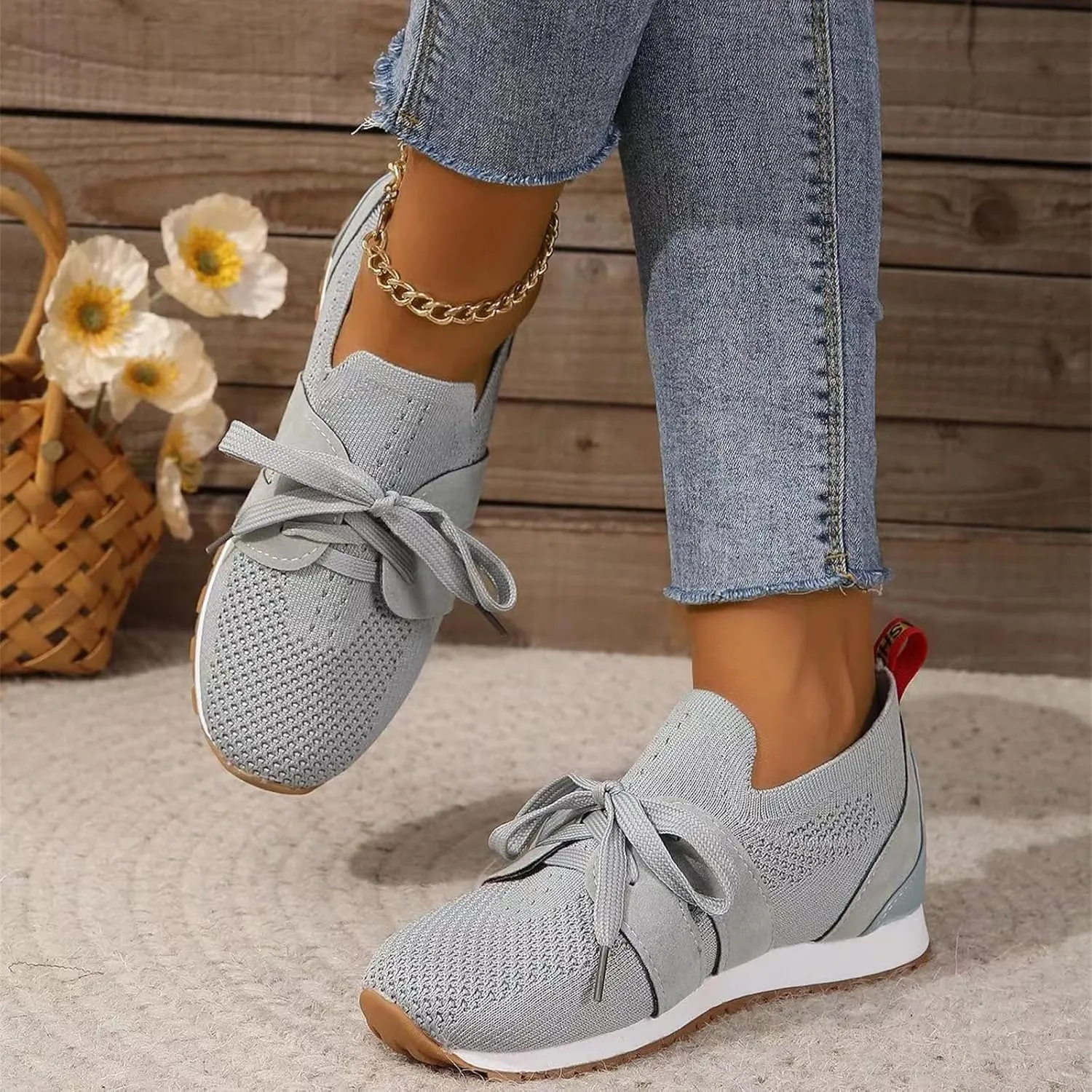 Running Shoes For Women Walking Shoes Comfort Light Weight Mesh Shoes Slip On Tennis Running Gym Fashion Sneakers