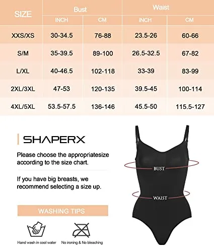 SHAPERX Tummy Control Shapewear Bodysuit