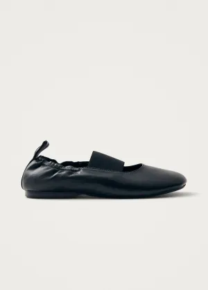 Sutton Black Leather Ballet Flats