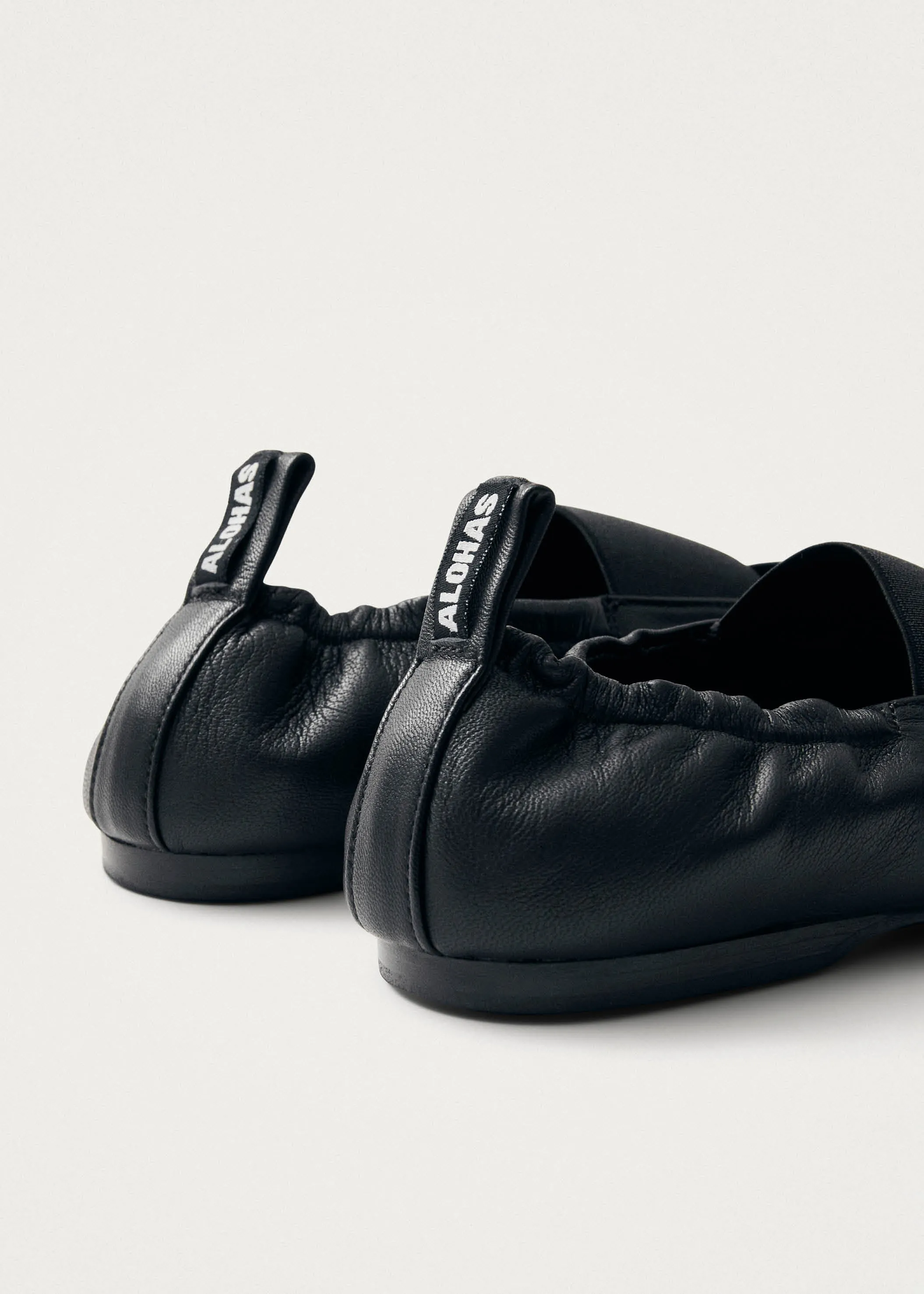 Sutton Black Leather Ballet Flats