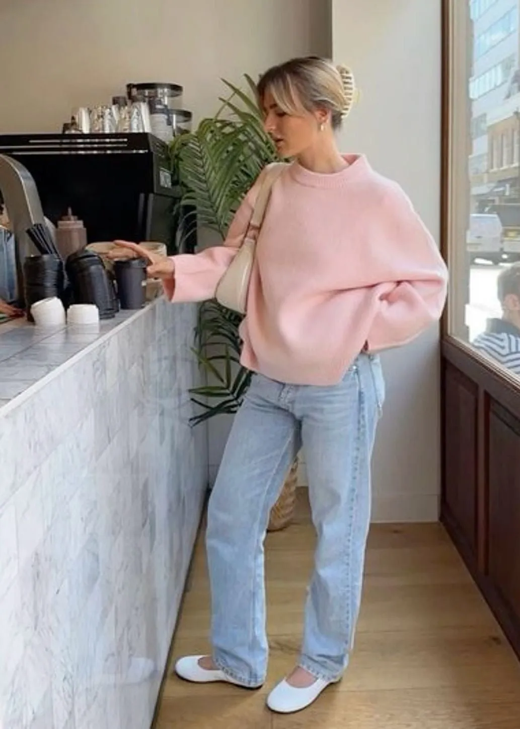 TINA | Roze Oversized Crewneck