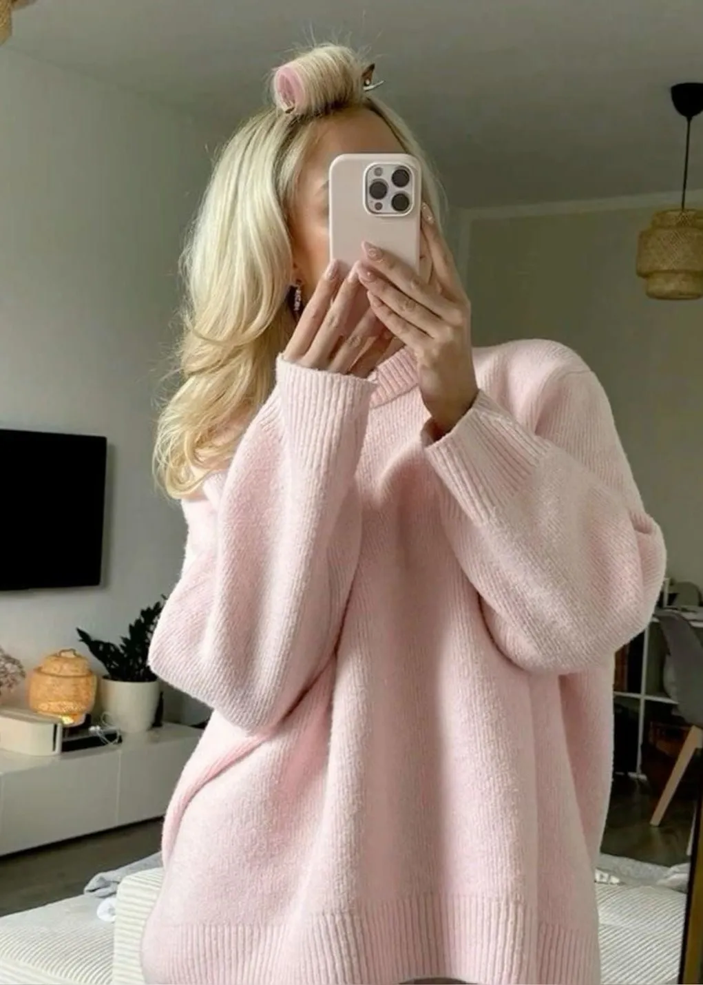 TINA | Roze Oversized Crewneck