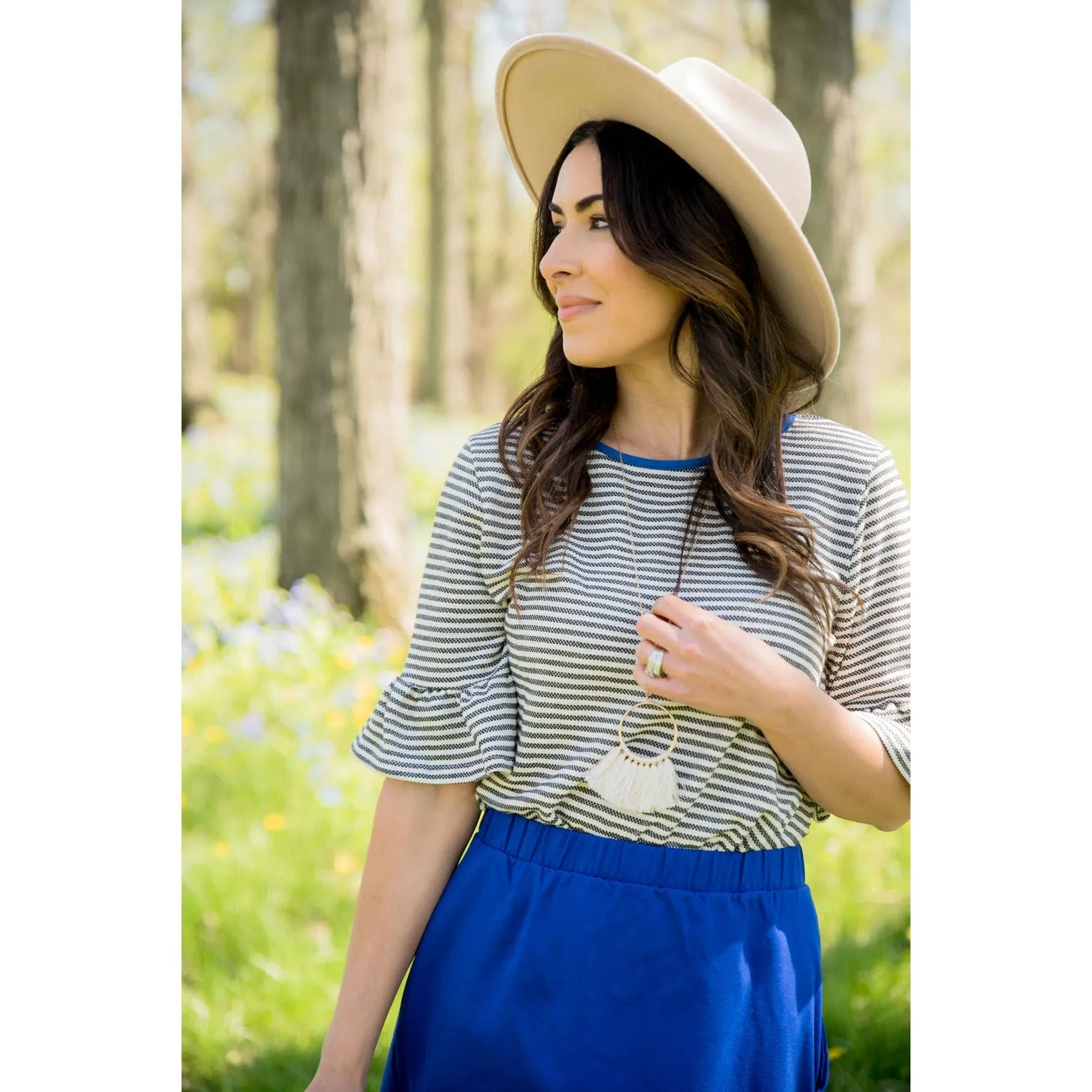 Trim Flutter Blouse