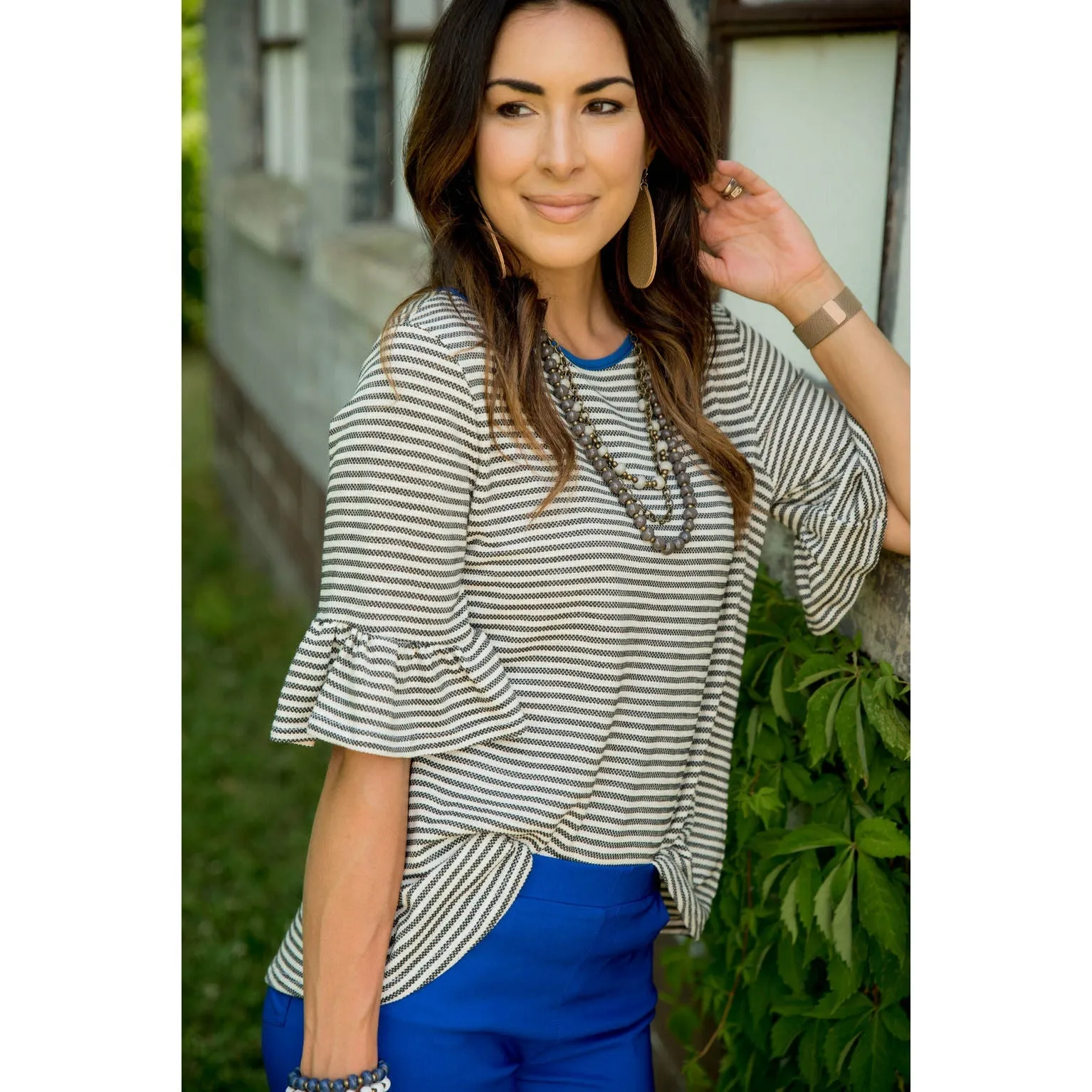 Trim Flutter Blouse