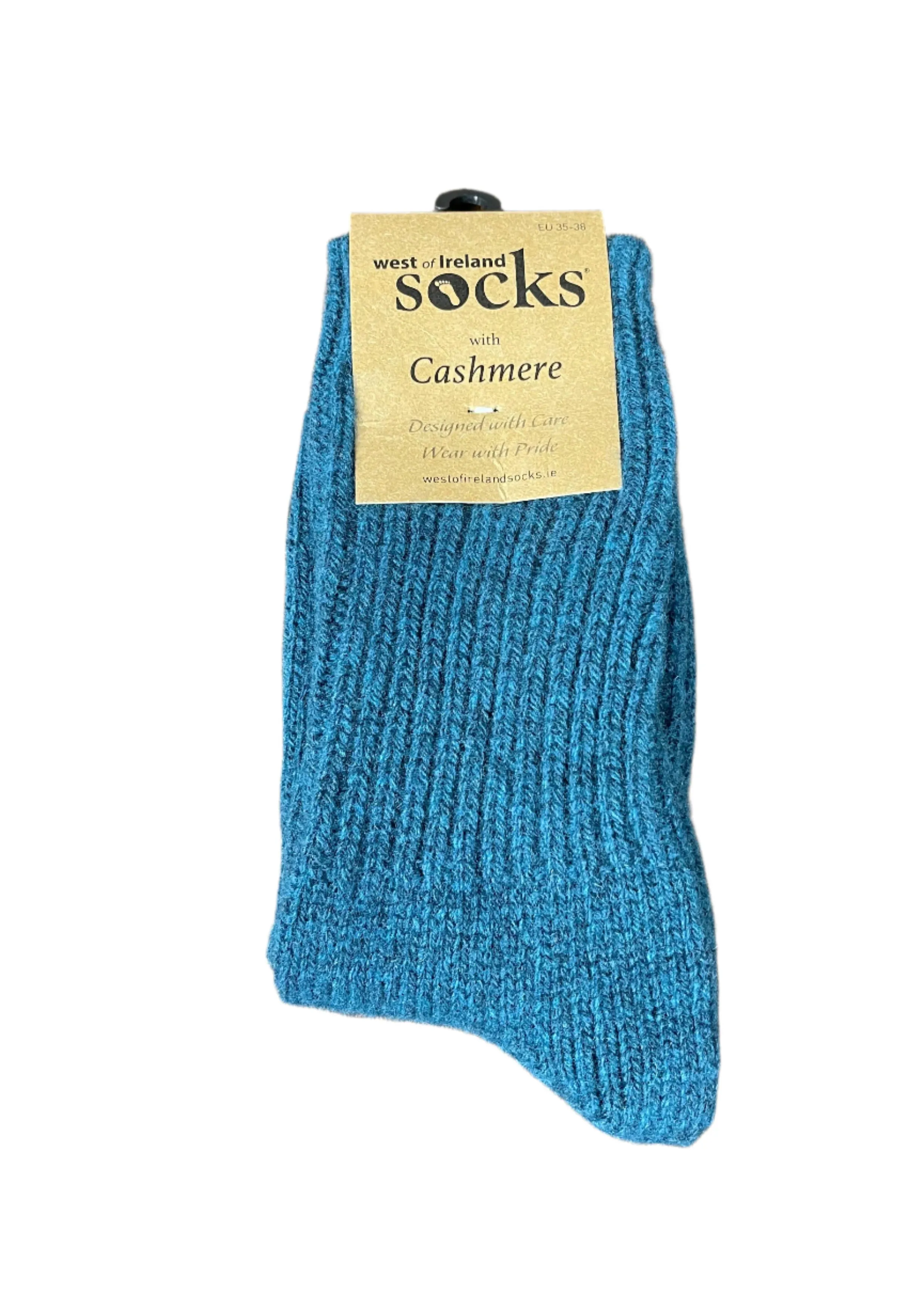 West of Ireland Cashmere Socks | Petrol