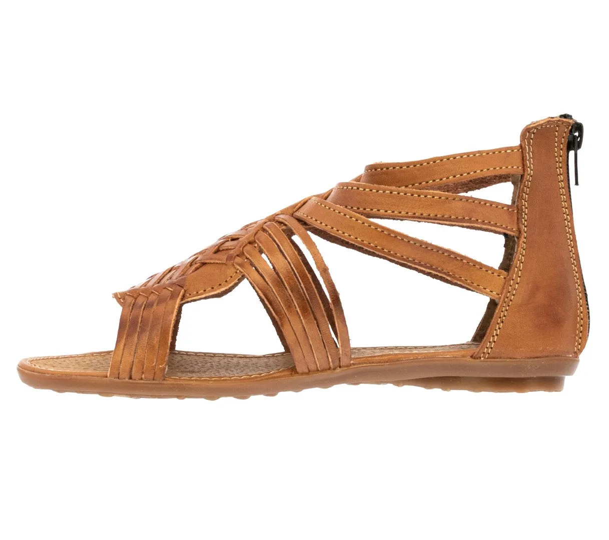 Womens Authentic Leather Sandals Light Brown - #235