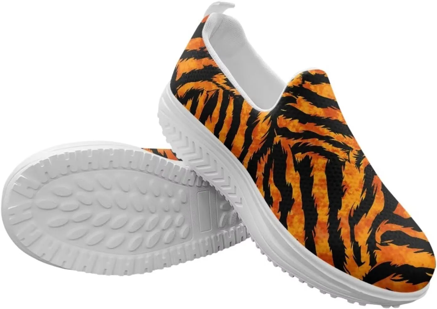 Womens Leopard Print Platform Loafers Lightweight Mesh Shoes Walking Jogging Sneakers Anti Skid