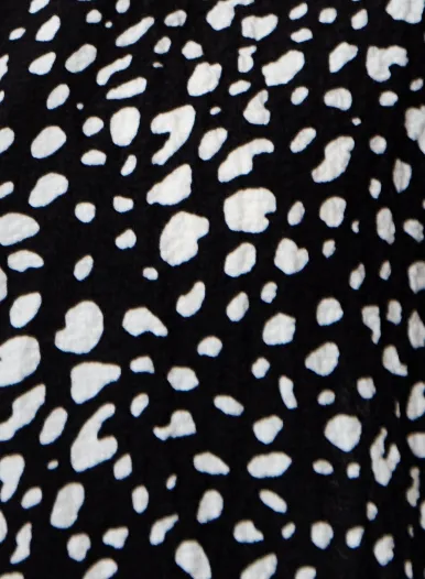Women's Mini Dress with Short Sleeves in Black and White Animal Print - Stylish and Oversized Fit by Liquorish